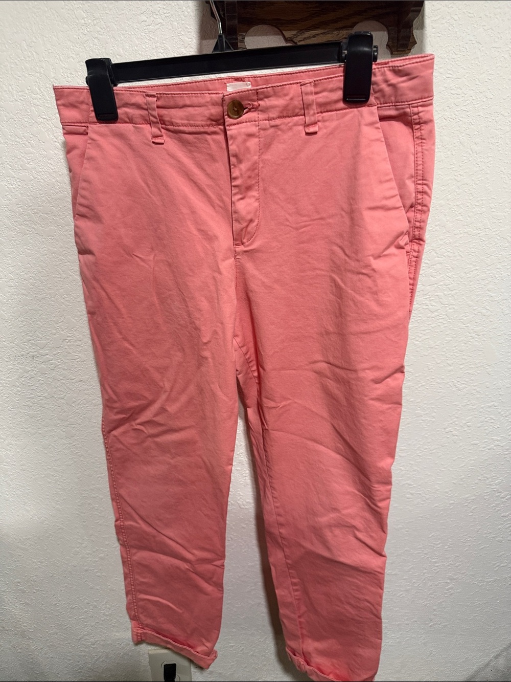 GAP Cropped Pink Stretch Cotton Ankle Jeans